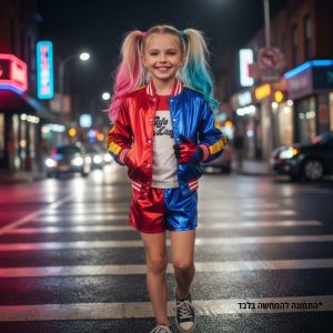 תחפושת הארלי קווין לילדות - פורים 2026 harley quinn