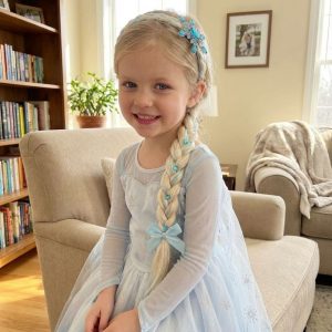 קשת עם צמה בלונדינית של אלזה